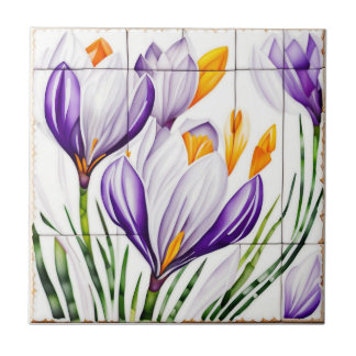 Aquarell Crocus Nouveau Fliese