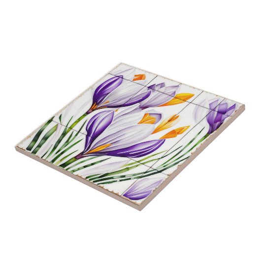 Aquarell Crocus Nouveau Fliese (Seite)
