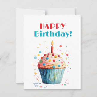 Aquarell-Cupcake Alles Gute zum Geburtstag Feiertagskarte