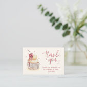 Aquarell-Cupcake-Dankeskarten Visitenkarte (Stehend Vorderseite)