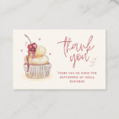 Aquarell-Cupcake-Dankeskarten Visitenkarte (Vorderseite)