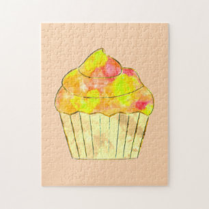 Aquarell-Cupcake-Malerei  Puzzle