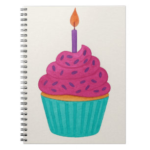 Aquarell-Cupcake Notizblock