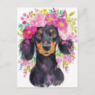 Aquarell-Dachshund-Postkarte Postkarte