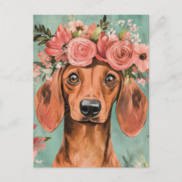 Aquarell-Dachshund-Postkarte Postkarte
