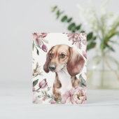 Aquarell-Dachshund-Postkarte Postkarte (Stehend Vorderseite)