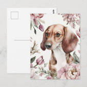 Aquarell-Dachshund-Postkarte Postkarte (Vorne/Hinten)