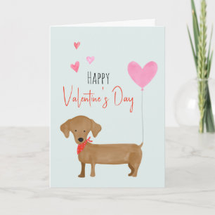 Aquarell-Dachshund-Valentins-Hundekarte Karte