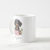 Aquarell-Dackel Kaffeetasse (Vorderseite Links)