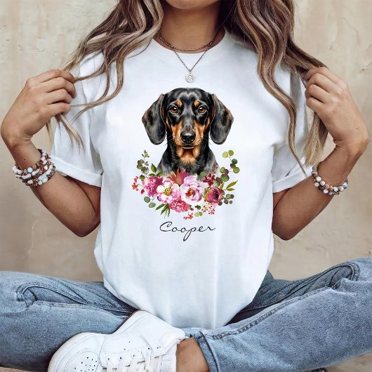 Aquarell-Dackel T-Shirt