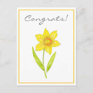 Aquarell-Daffodil 2 Postkarte