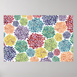 Aquarell Dahlia Blume Helles Poster Kunst