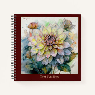 Aquarell-Dahlia pinnata-Notizbuch Notizblock