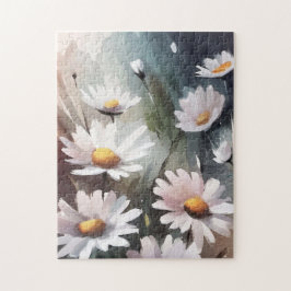 Aquarell Daisis Niedliches Blumenmuster Puzzle