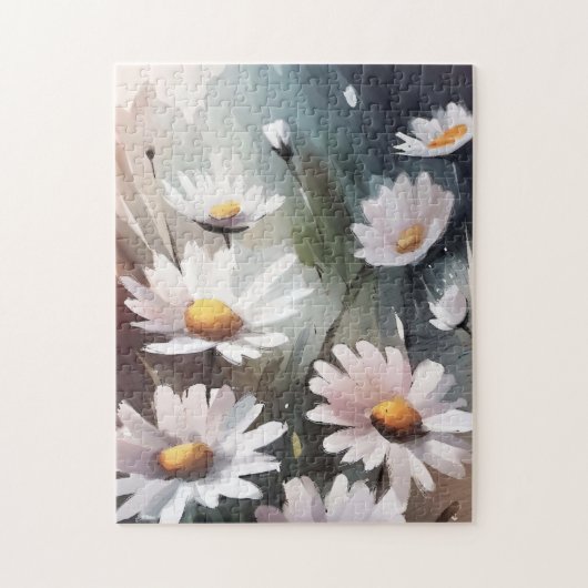 Aquarell Daisis Niedliches Blumenmuster Puzzle (Vertikal)