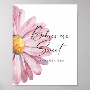Aquarell Daisy - Babys sind ein süßes Poster