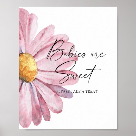 Aquarell Daisy - Babys sind ein süßes Poster (Vorne)