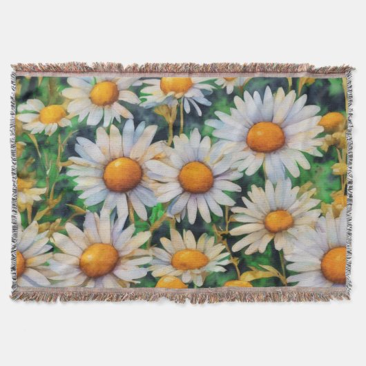 Aquarell Daisy Blume Garten Decke (Vorderseite)