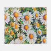 Aquarell Daisy Blume Garten Fleecedecke (Vorderseite (Horizontal))