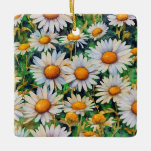 Aquarell Daisy Blume Garten Keramikornament