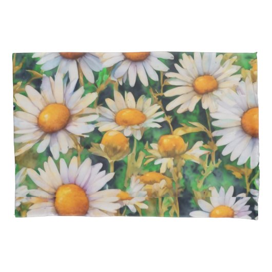 Aquarell Daisy Blume Garten Kissenbezug (Vorderseite)