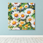 Aquarell Daisy Blume Garten Leinwanddruck (Insitu (Holzboden))