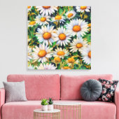 Aquarell Daisy Blume Garten Leinwanddruck (Insitu (Wohnzimmer))