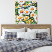 Aquarell Daisy Blume Garten Leinwanddruck (Insitu (Schlafzimmer))