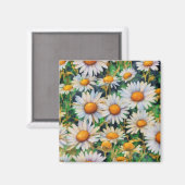 Aquarell Daisy Blume Garten Magnet (Vorderseite/Rückseite)