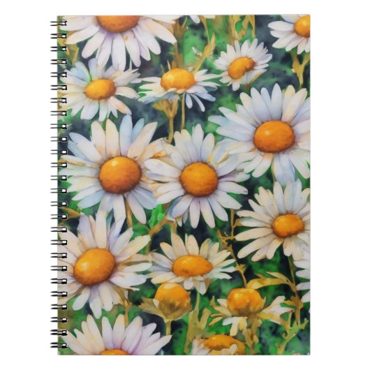 Aquarell Daisy Blume Garten Notizblock (Vorderseite)