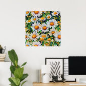 Aquarell Daisy Blume Garten Poster (Heimbüro)