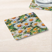 Aquarell Daisy Blume Garten Rechteckiger Pappuntersetzer (angewinkelt)