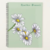 Aquarell-Daisy-Blumen-Boho-Weihnachtsgeschenk Planer (Vorderseite)