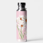 Aquarell Daisy Bouquet auf Punkten Trinkflasche (Links)