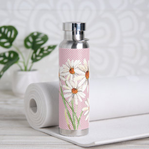 Aquarell Daisy Bouquet auf Punkten Trinkflasche