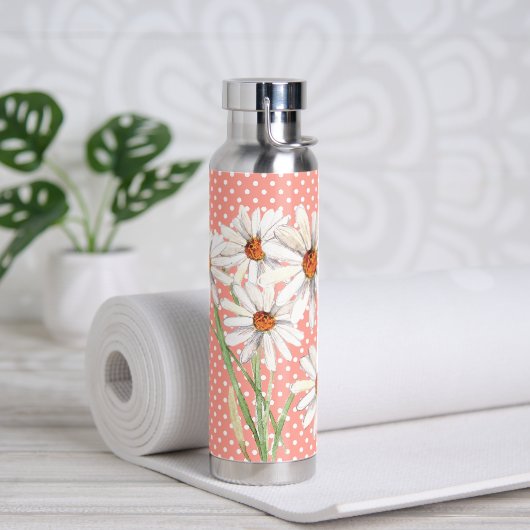 Aquarell Daisy Bouquet auf Punkten Trinkflasche (Yoga)