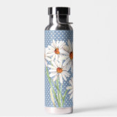 Aquarell Daisy Bouquet auf Punkten Trinkflasche (Links)