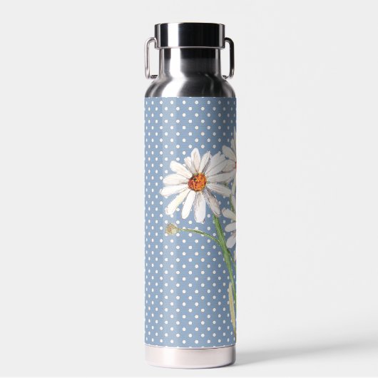 Aquarell Daisy Bouquet auf Punkten Trinkflasche (Vorne)