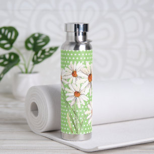 Aquarell Daisy Bouquet auf Punkten Trinkflasche