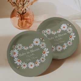 Aquarell Daisy & Bumble Bee Baby Dusche Pappteller