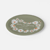 Aquarell Daisy & Bumble Bee Baby Dusche Pappteller (Schrägansicht)