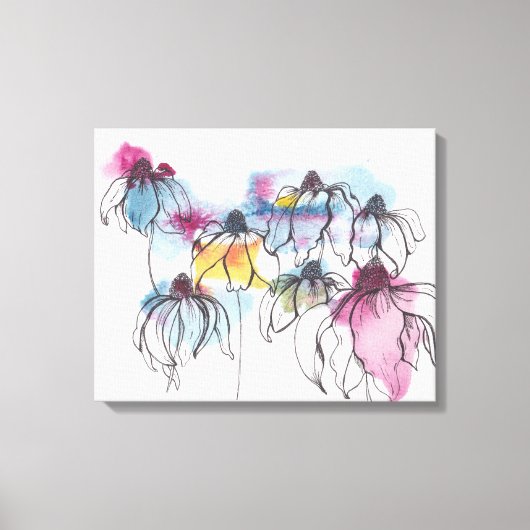 Aquarell Daisy Canvas Print Leinwanddruck (Vorderseite)