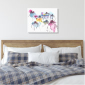 Aquarell Daisy Canvas Print Leinwanddruck (Insitu (Schlafzimmer))