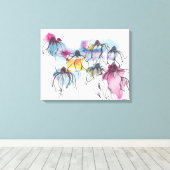 Aquarell Daisy Canvas Print Leinwanddruck (Insitu (Holzboden))