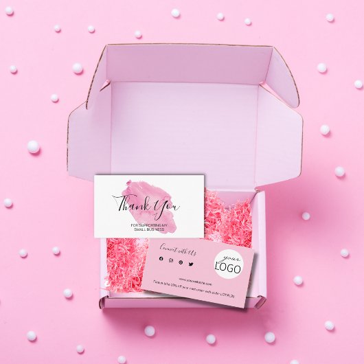 Aquarell Danke, dass Sie mein Projekt unterstützt  Visitenkarte