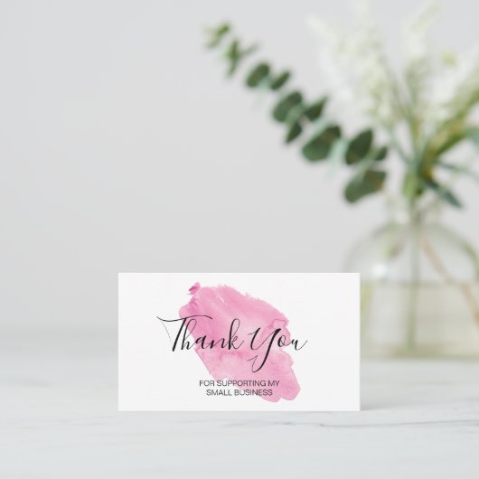 Aquarell Danke, dass Sie mein Projekt unterstützt Visitenkarte (Stehend Vorderseite)