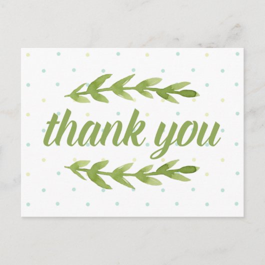 Aquarell Danke Postcard Postkarte (Vorderseite)