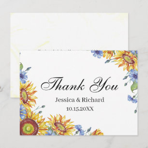 Aquarell-Dankeschön-Postkarte Ukraine Dankeskarte