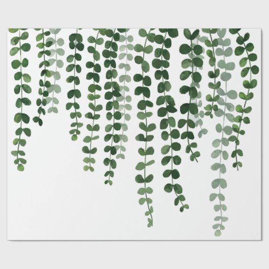 Aquarell, das grüne Reben kaskadiert Geschenkpapier (Flach)