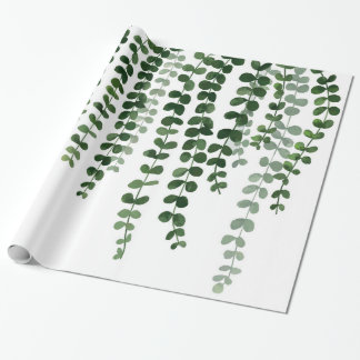 Aquarell, das grüne Reben kaskadiert Geschenkpapier